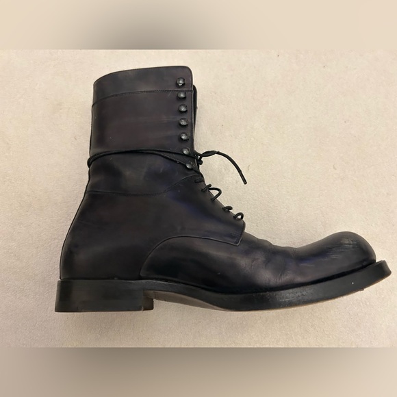 Jil Sander Handmade Navy Leather Ankle Boots - Picture 2 of 9